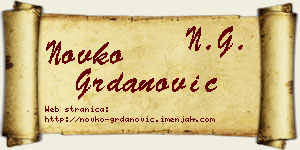 Novko Grdanović vizit kartica